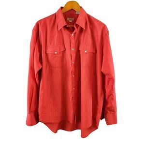 Trail Legends Men's L/S Pearl Snap Western Shirt. Red. Size XL